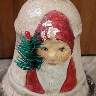 Antique Victorian Bell with Santa Ornament