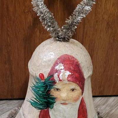 Antique Victorian Bell with Santa Ornament