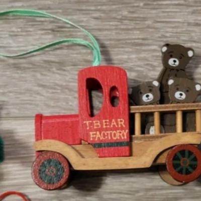 Vintage Wood Christmas Tree Ornaments