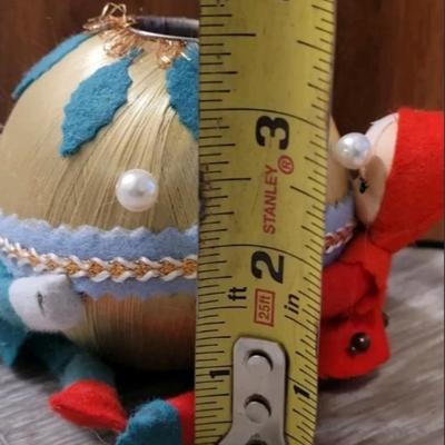 Vintage 1950s Elf Christmas Ball Ornament Candle Holders