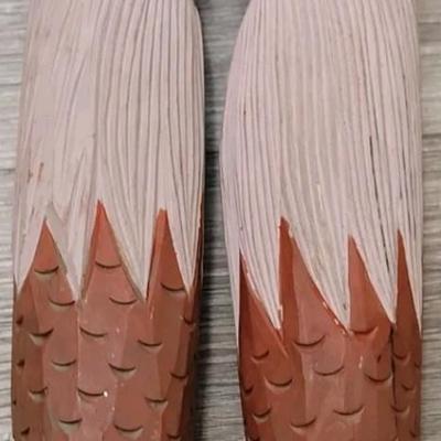 Vintage Large Carved Wood Santa's