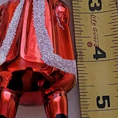 Vintage De Carlini Santa Claus Italian Hand Blown Glass Ornament