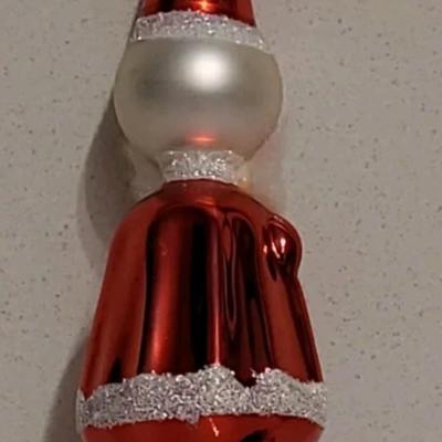 Vintage De Carlini Santa Claus Italian Hand Blown Glass Ornament