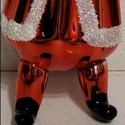 Vintage De Carlini Santa Claus Italian Hand Blown Glass Ornament