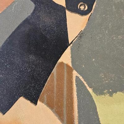 MCM Mid-century Modern Georges Braque lithograph print with vintage frame