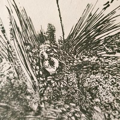 Signed and numbered Baskin print 1966 A bouquet of Wild Grasses