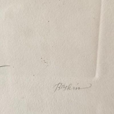 Signed and numbered Baskin print 1966 A bouquet of Wild Grasses