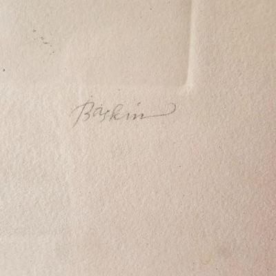 Signed and numbered Baskin print 1966 A bouquet of Wild Grasses