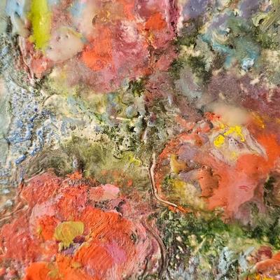 Bascha Mon "Poppy Fields/ Heroin Dreams" Encaustic and collage on paper