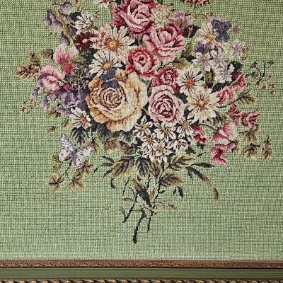 Large Vintage Needlepoint of flowers