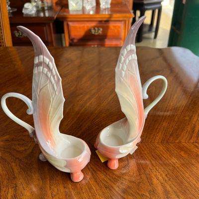 Franz porcelain Papillon Butterfly Tea Light Candle Holders