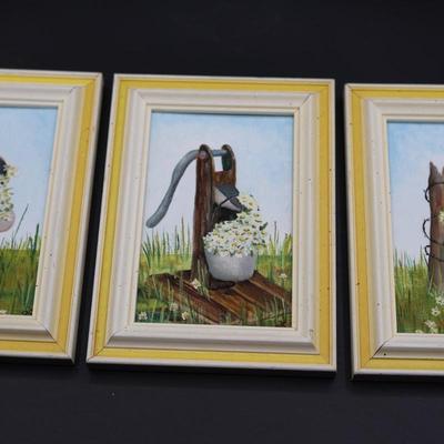 Three Framed Paintings (3)