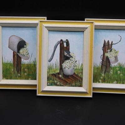 Three Framed Paintings (3)