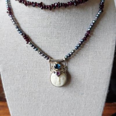 Topaz Tourmaline Amethyst and Pearls