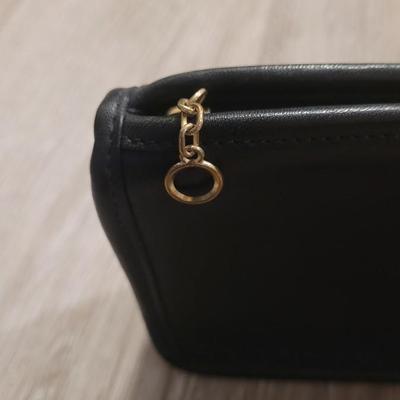 Vintage Black Leather COACH Zippered Cosmetic Bag