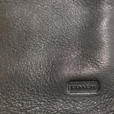 Vintage Black Leather COACH Zippered Cosmetic Bag