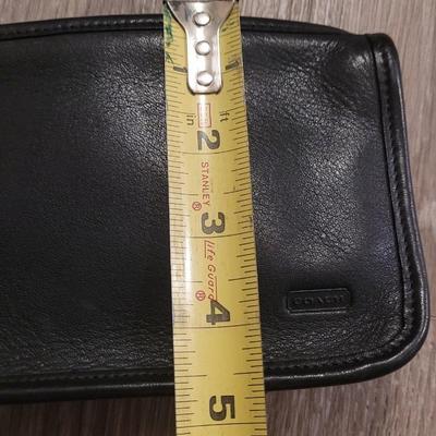 Vintage Black Leather COACH Zippered Cosmetic Bag