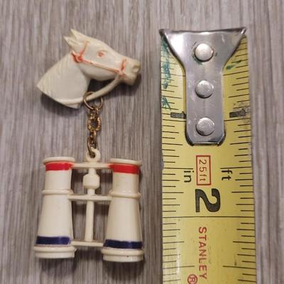 Vintage 1950s Celluloid Derby Brooch