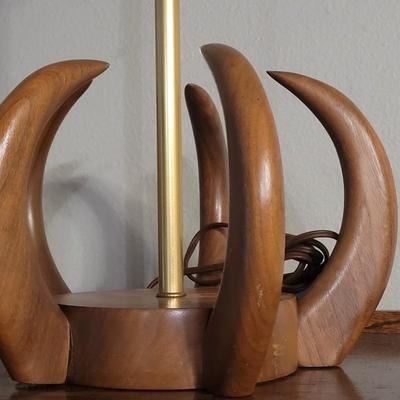 Vintage MCM Walnut Lamps
