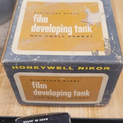 Photo Enlarger and Developing Set Up