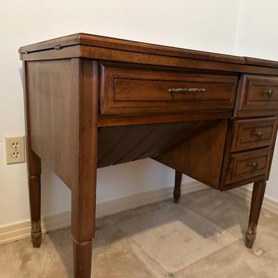Kenmore Sewing Table W/ Machine & Chairâ€”Machine Runs