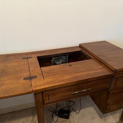 Kenmore Sewing Table W/ Machine & Chairâ€”Machine Runs