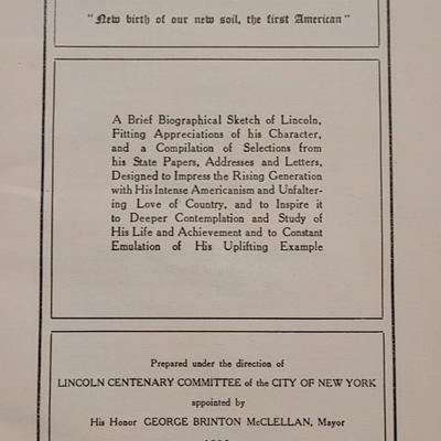 Antique Lincoln Pamphlet & Facsimile of Lincoln's Famous Speeches