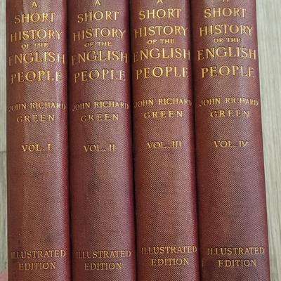4 Volume Set of "A Short History of the English People" from 1892