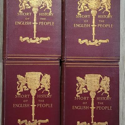 4 Volume Set of "A Short History of the English People" from 1892
