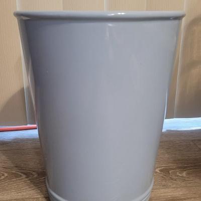 Blue Ceramic Trash Can