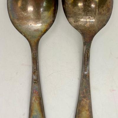 2 Mickey Mouse Child's Antique / Vintage Silver plate spoons