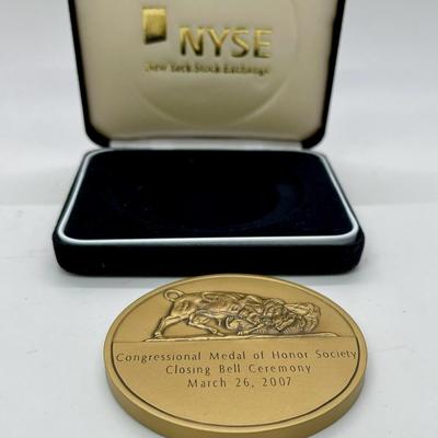 NYSE 2007 Congressional Medal of Honor Society Closing Bell Medallion - Bronze