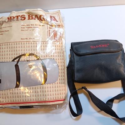 Large sports bag 30" x 14" with a pair of Simmons Binoculars in case
