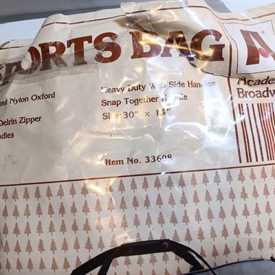 Large sports bag 30" x 14" with a pair of Simmons Binoculars in case