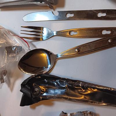 Model G/K MSR Stove with a nice set of Mirro camping / pack pans and silverware set