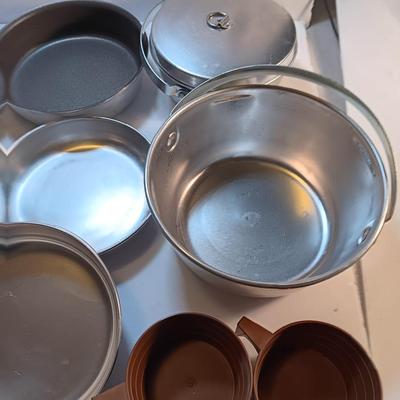 Model G/K MSR Stove with a nice set of Mirro camping / pack pans and silverware set
