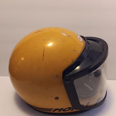 Vintage Bell helmet Moto 3 with snow rider shade - Snowmobiling fun!