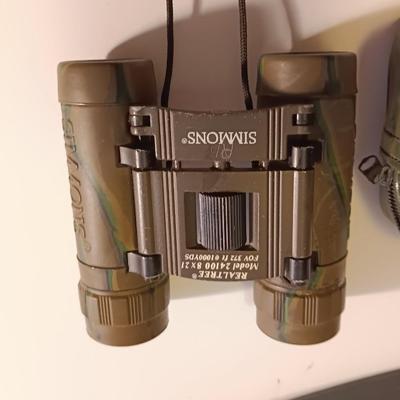 Survival gear - rain coat - Snap Cut Gilmour saw - nice Simons Realtree Binoculars - emergency signal mirror.