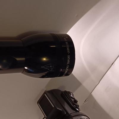 Working Black Maglite with clear distress beacon light