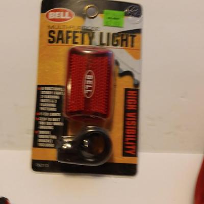 Cannondale bicycle bag and several different safety lights