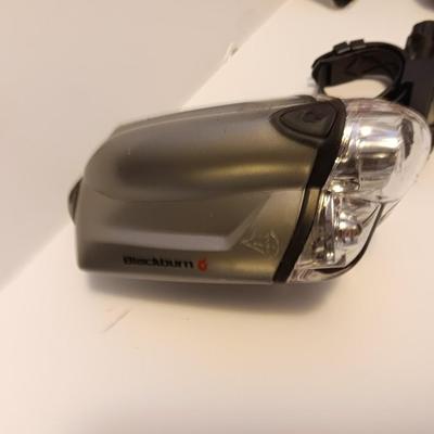 Cannondale bicycle bag and several different safety lights