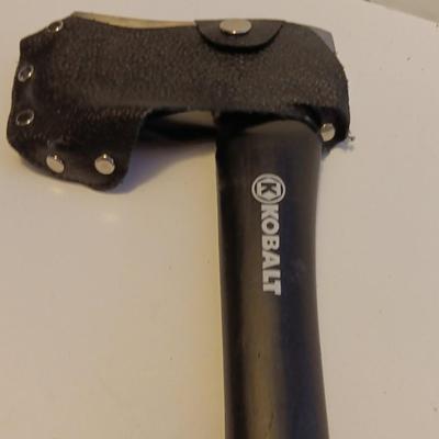 Nice Kobalt Genuine American Hickory handled hatchet with blade cover