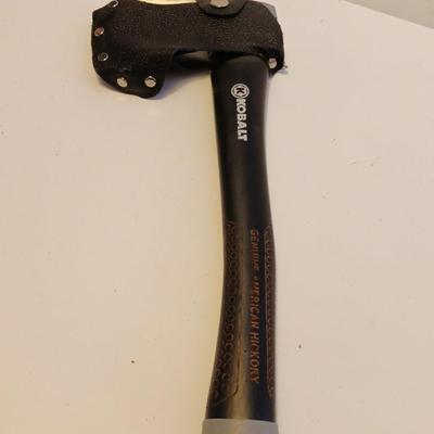 Nice Kobalt Genuine American Hickory handled hatchet with blade cover