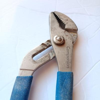 Assortment of pliers with blue handles