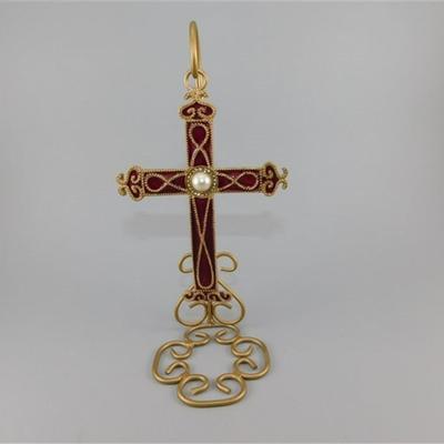 19 4 1/2 -8 1/4 Lot of 3 Decorative Crosses 2 Stands