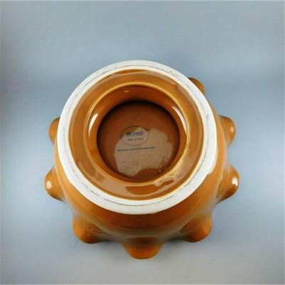 21 11" Gold Ceramic Footed Bowl
