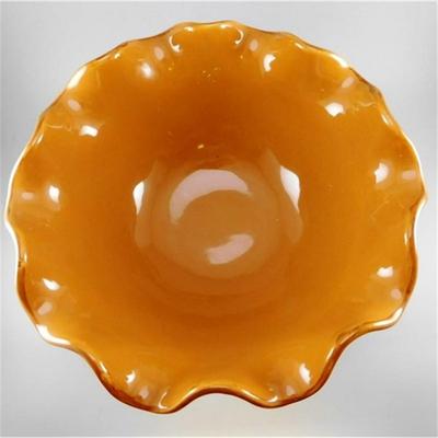 21 11" Gold Ceramic Footed Bowl