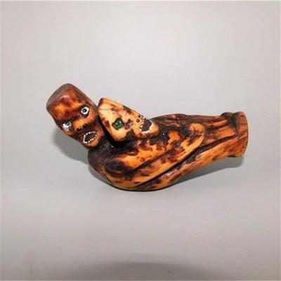 25 6 1/4 Wooden Statue of Pair of Somethings