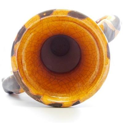 26 13" Gold 2 Handle Footed Vase