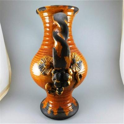 26 13" Gold 2 Handle Footed Vase